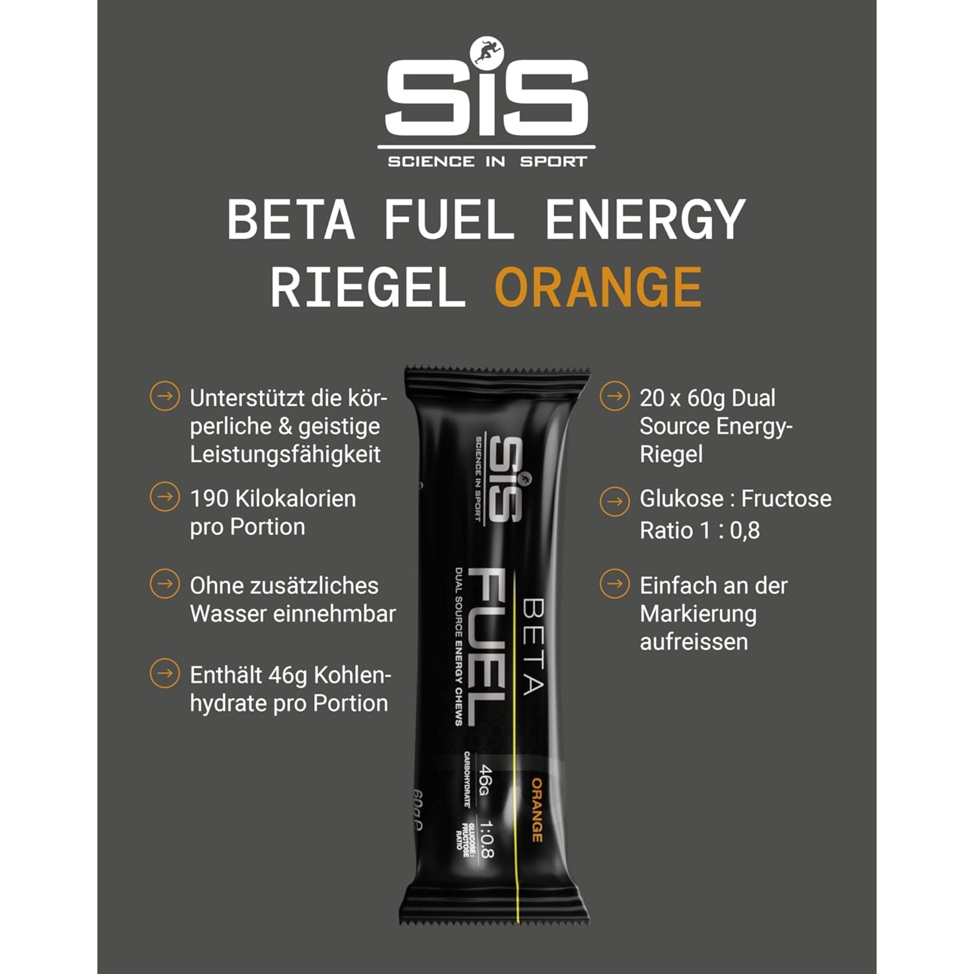 SiS Beta Fuel Energy Chew Bar | Orange