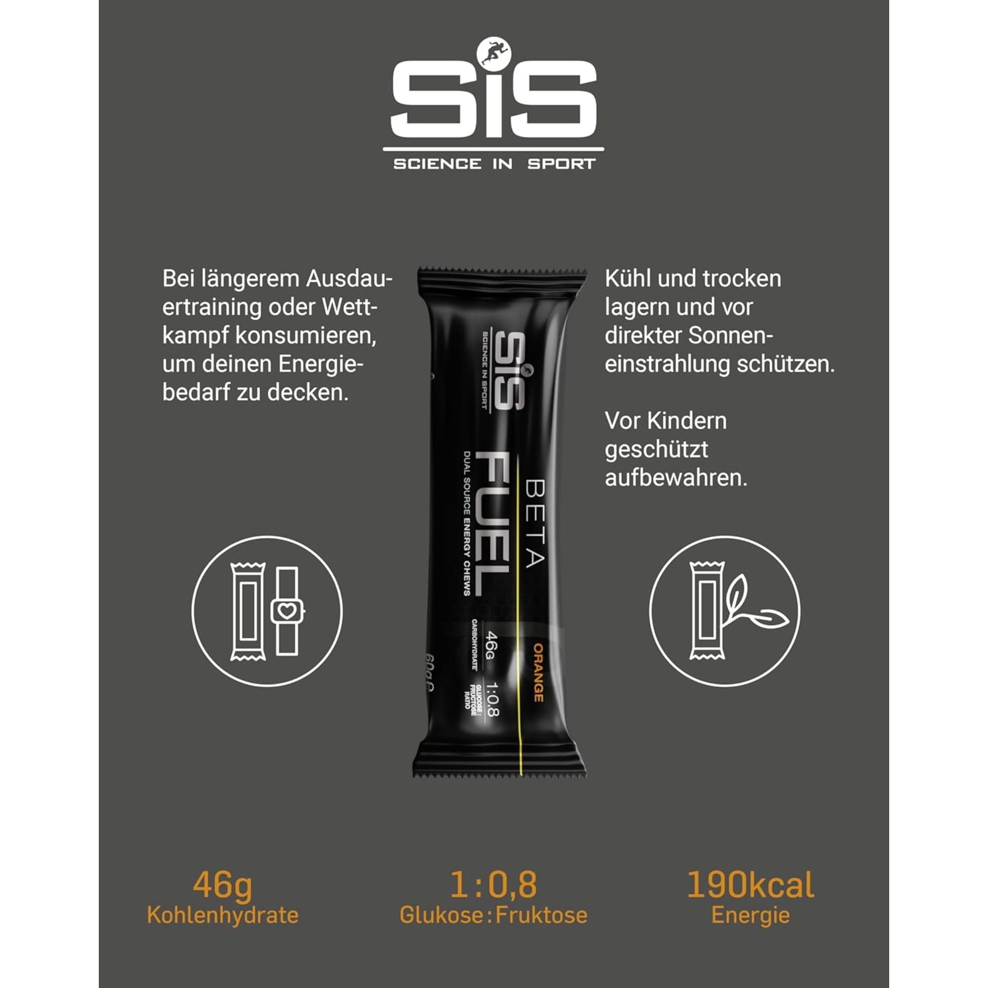 SiS Beta Fuel Energy Chew Bar | Orange
