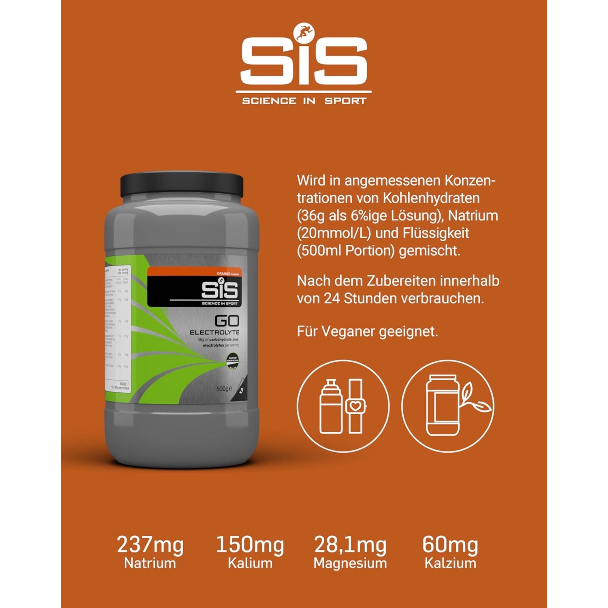 SiS Go Electrolyte | Elektrolyte + Kohlenhydrate | Orange