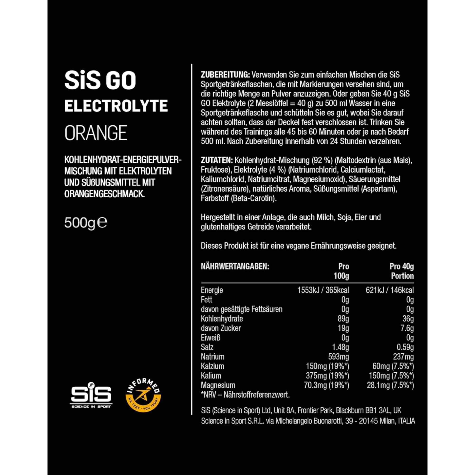SiS Go Electrolyte | Elektrolyte + Kohlenhydrate | Orange