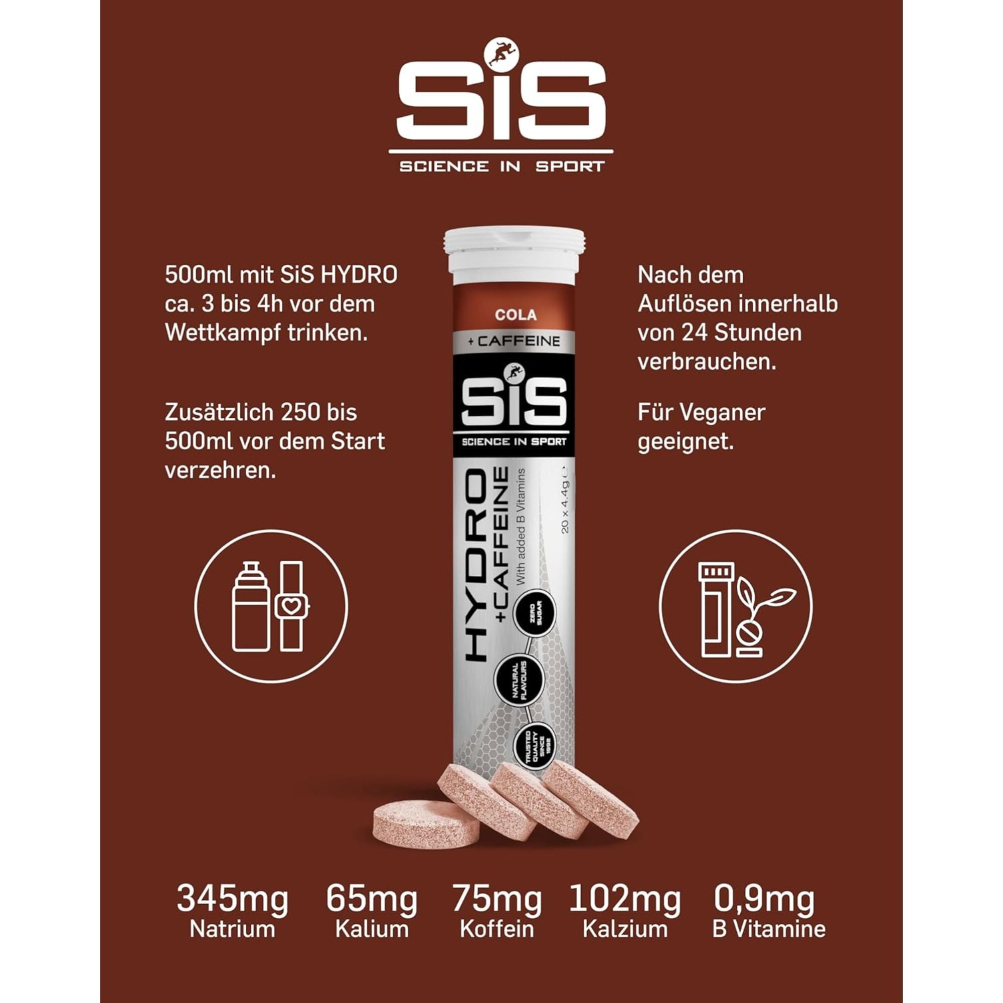 SiS Hydro Tablets | Elektrolyte | Cola + Caffeine
