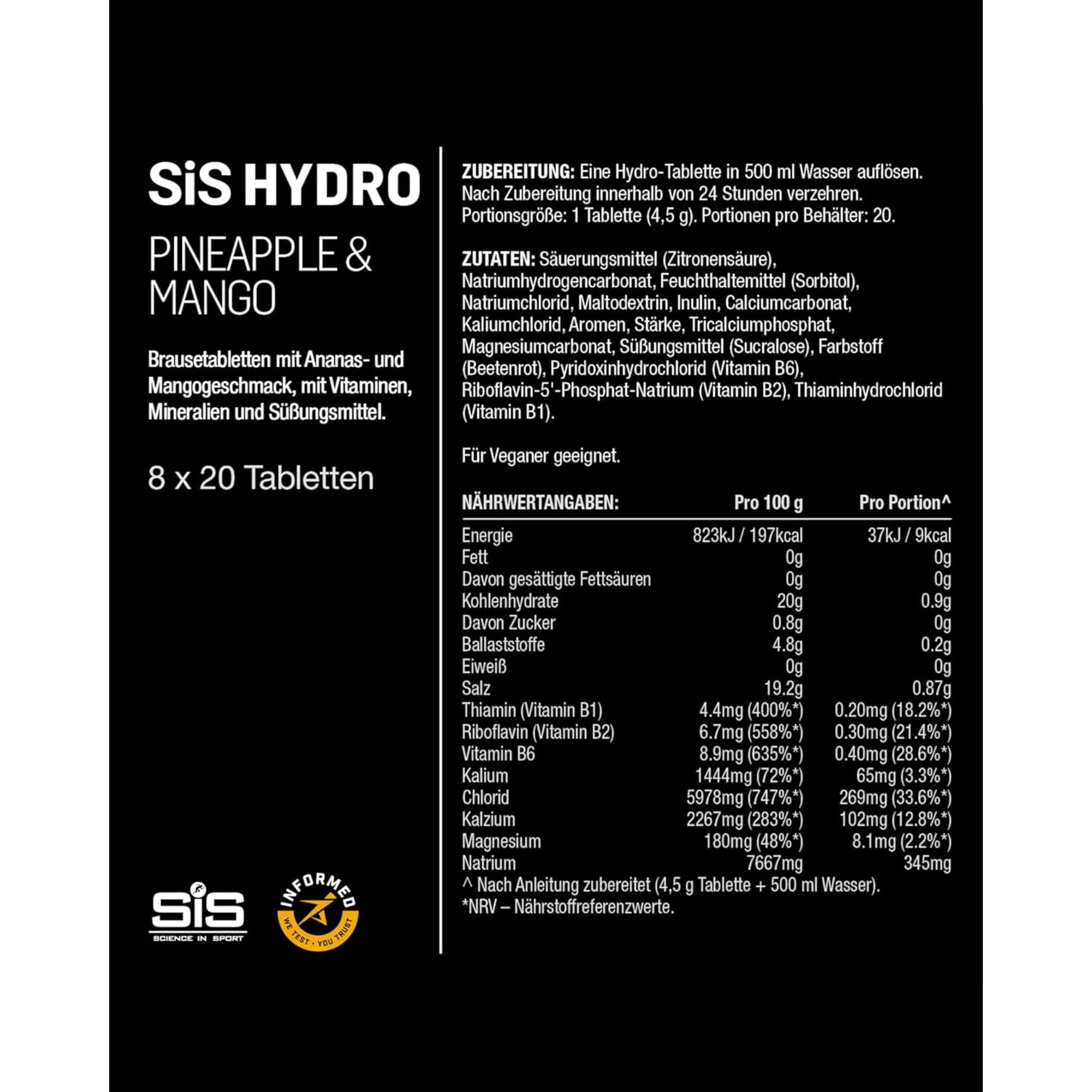 SiS Hydro Tablets | Elektrolyte | Pineapple & Mango