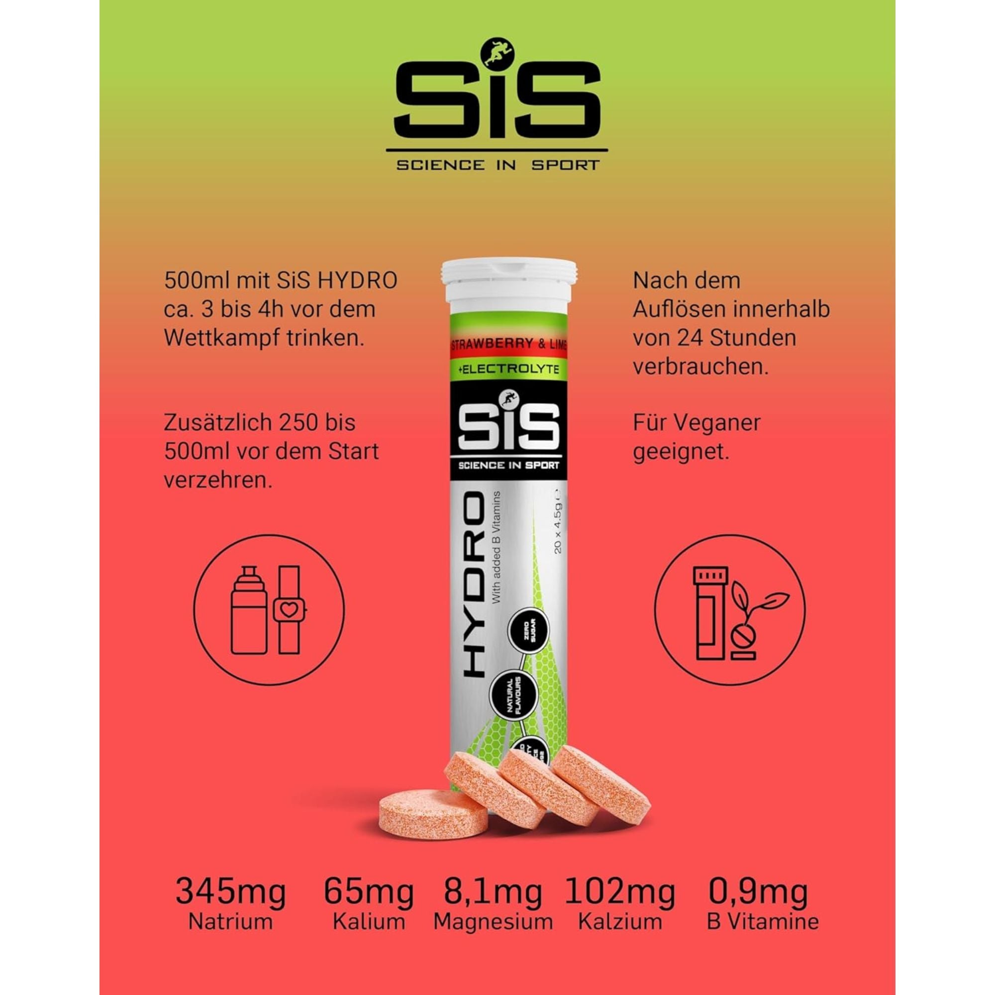 SiS Hydro Tablets | Elektrolyte | Strawberry & Lime