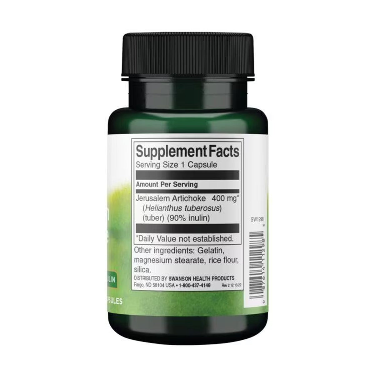 Swanson Jerusalem Artichoke (Topinambur) 400mg 60 Kapseln – Produktverpackung Vorderseite