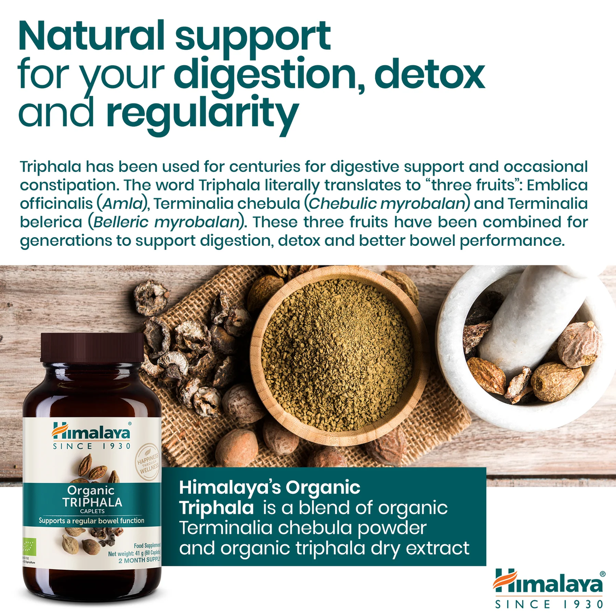 Organic Triphala 688mg | 60 Tabletten | Himalaya