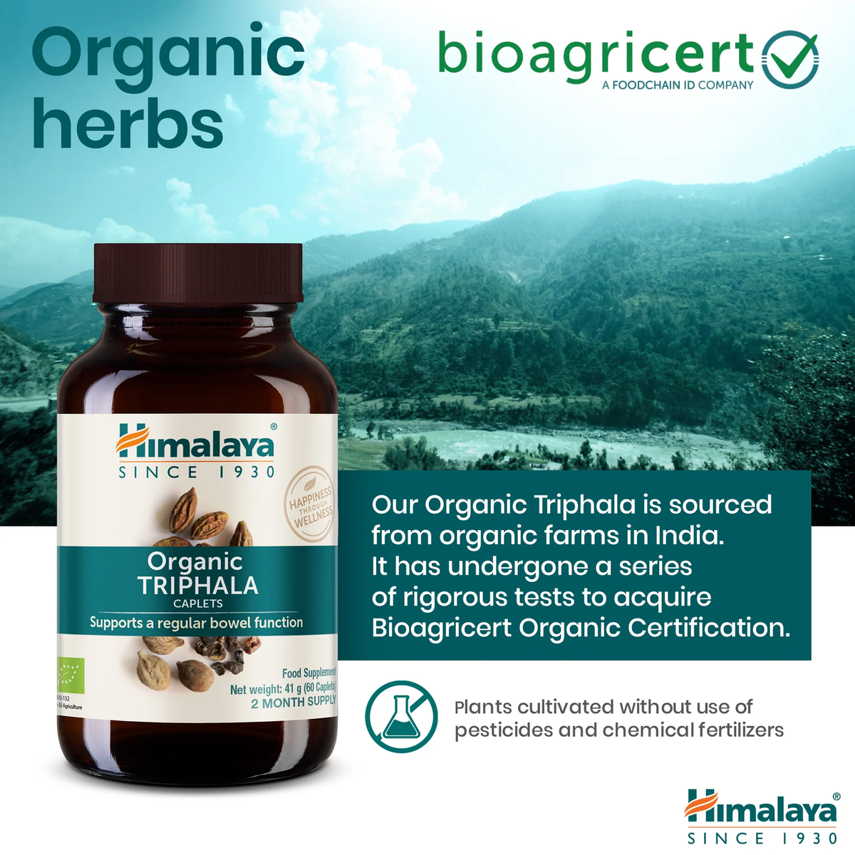 Organic Triphala 688mg | 60 Tabletten | Himalaya