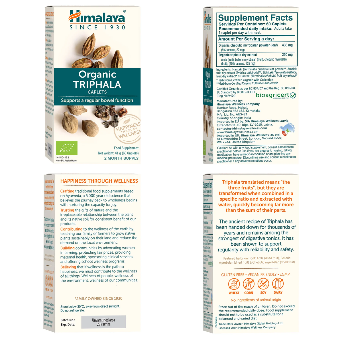 Organic Triphala 688mg | 60 Tabletten | Himalaya