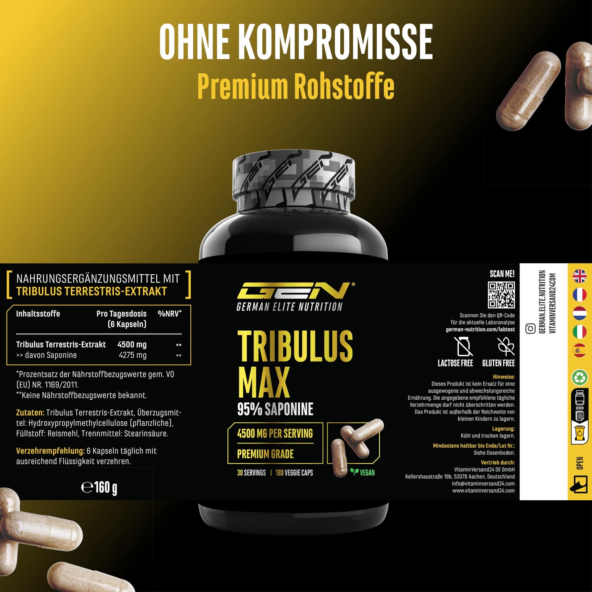 Tribulus Max GEN – vegan und laborgeprüft