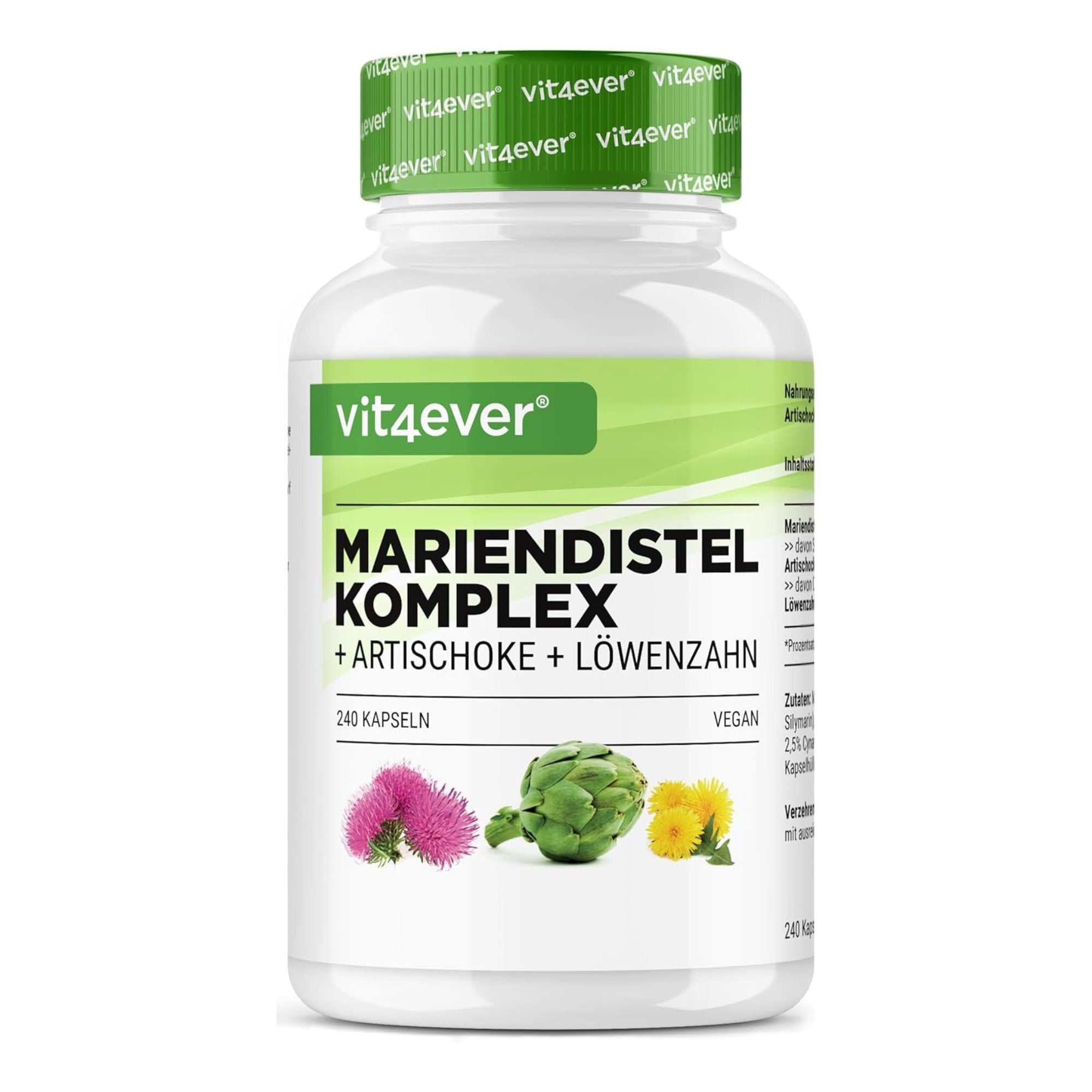 Vit4ever Mariendistel Artischocke Löwenzahn Komplex - Kapseln