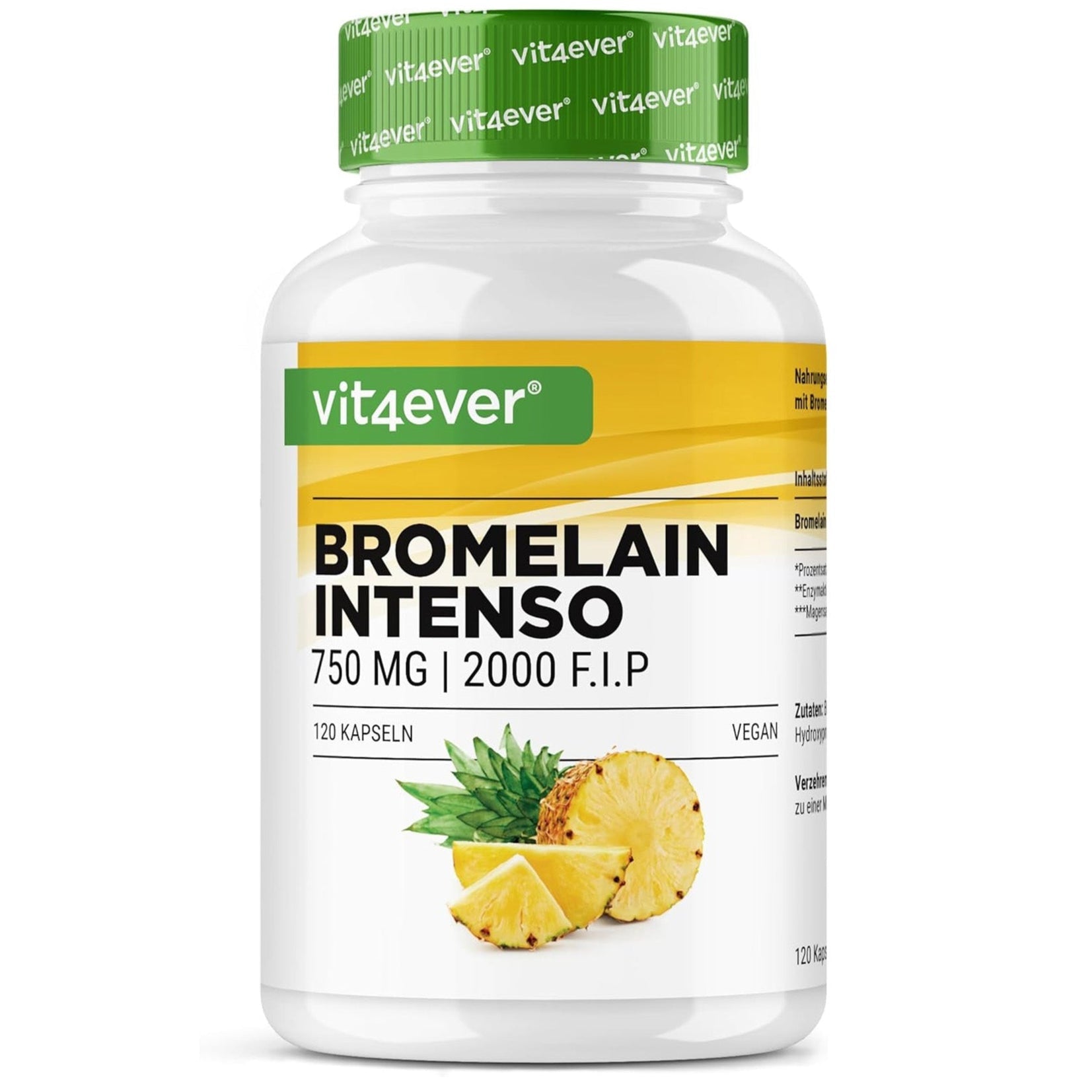 Vit4ever Bromelain 750 mg 2000 F.I.P. - 120 Kapseln