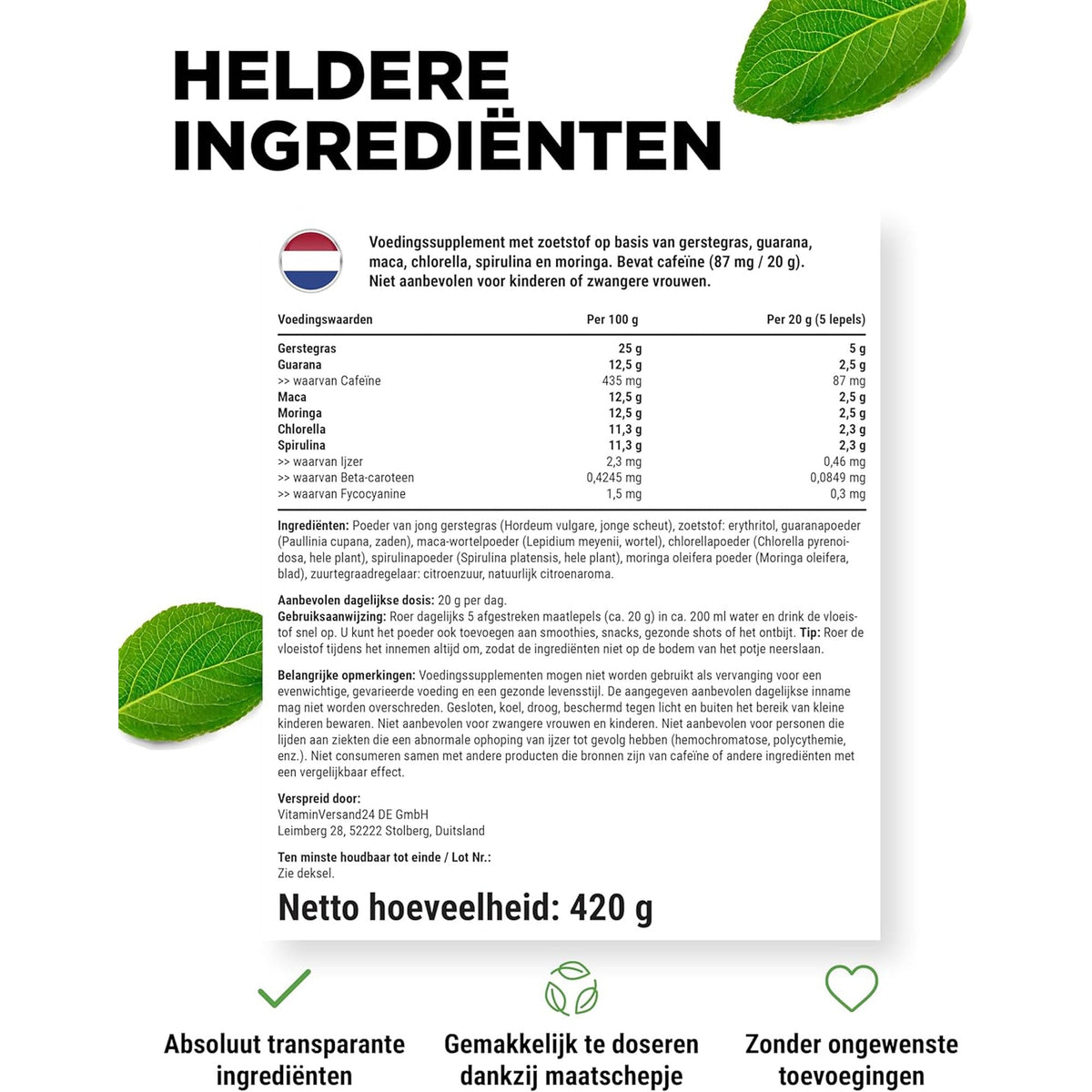 Green Juice Superfood Mix | 420 Gramm | Vit4ever