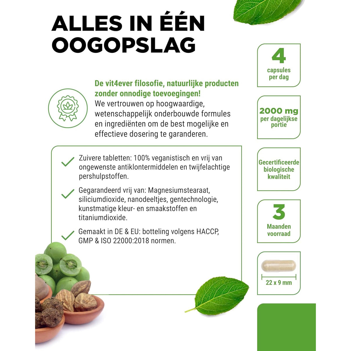 Bio Triphala 10:1 Extrakt | 365 Kapseln | Vit4ever