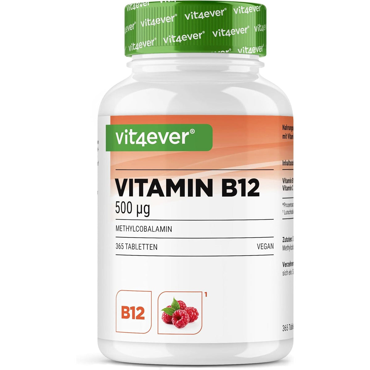 Vit4ever Vitamin B12 500 µg Himbeere - 365 Lutschtabletten