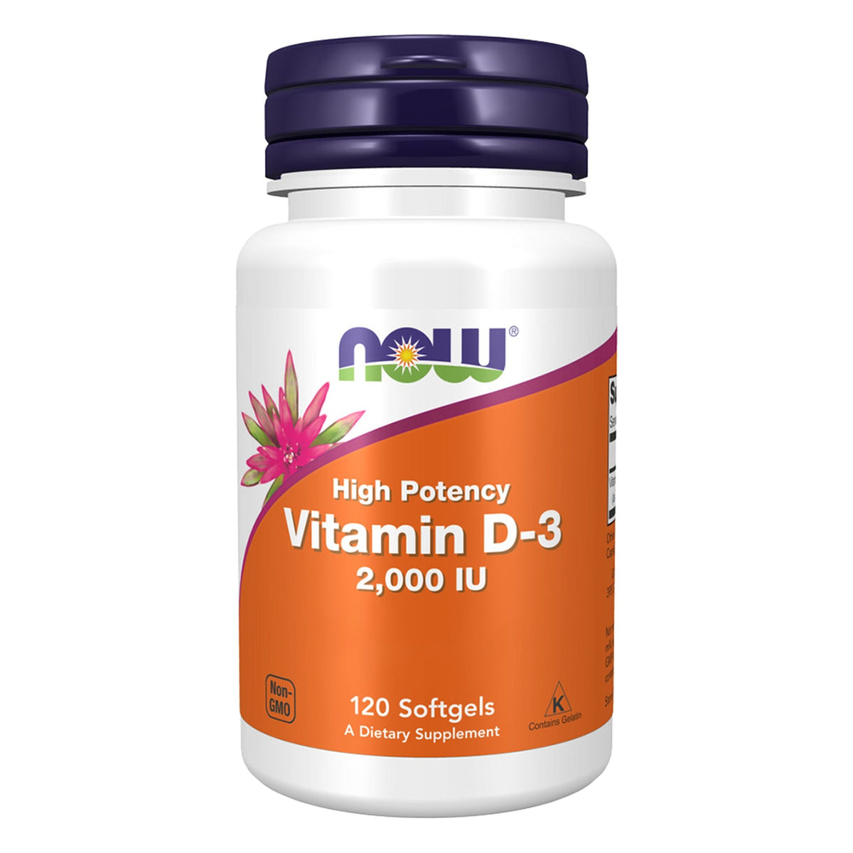 Vitamin D3 2000 IE | 120 Softgels | NOW Foods