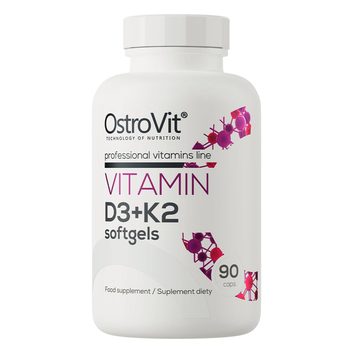 Vitamin D3 50mcg + K2 100mcg | 90 Softgels | OstroVit