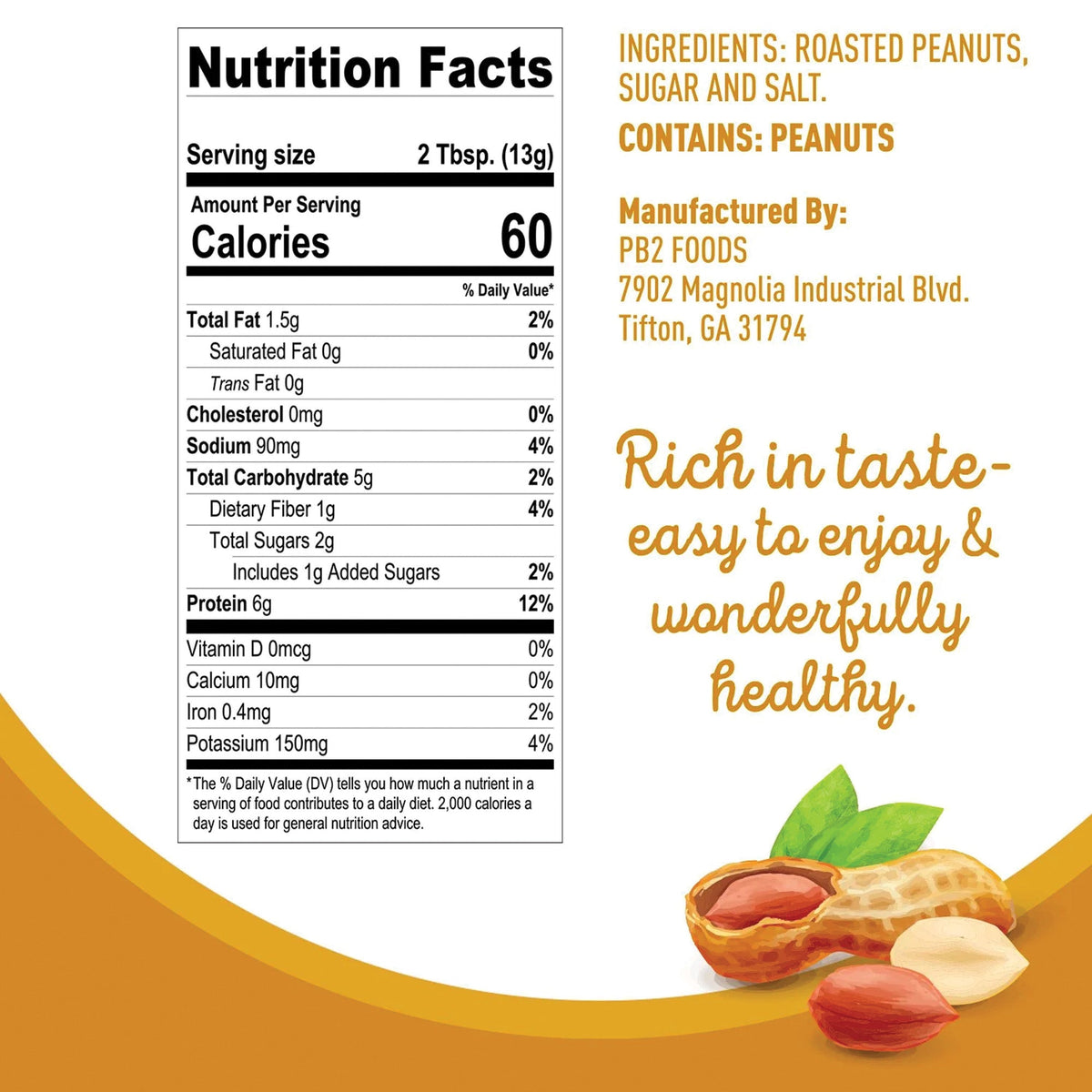 PB2 Powdered Peanut Butter Original Erdnussbutter-Pulver 454 Gramm – Produktverpackung Vorderseite